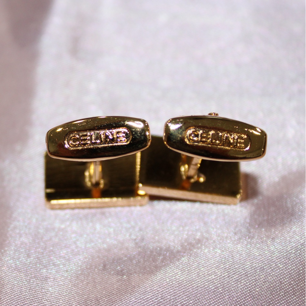 CELINE Gold Cufflinks Vintage in GREAT condition - Picture 6 of 14